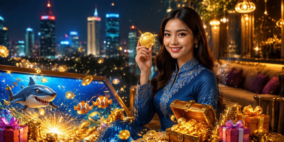 Pemain berbaju kurung dari Petaling Jaya bermain permainan memancing dengan jackpot